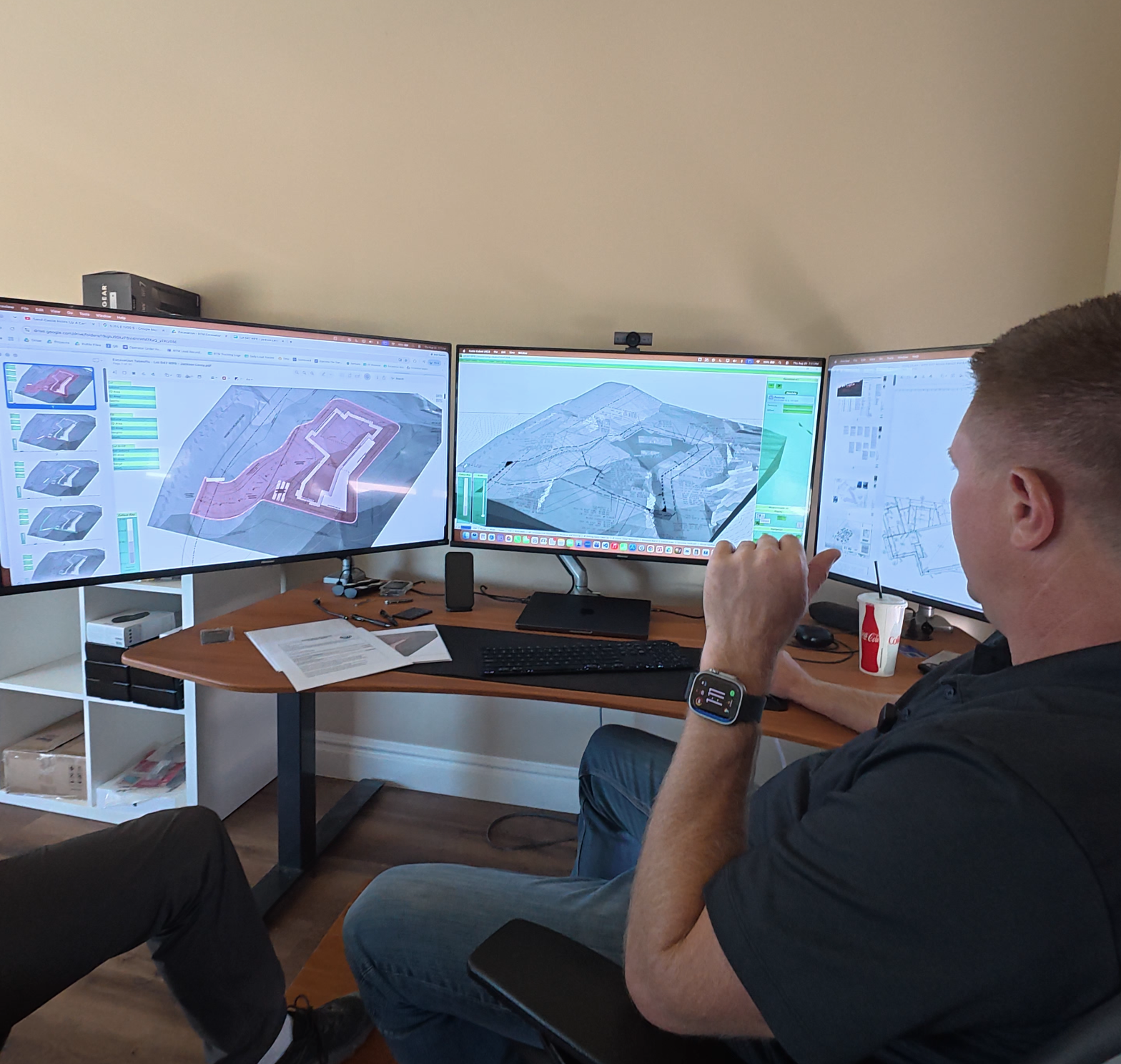 Plans and survey overlaid in our modeling software