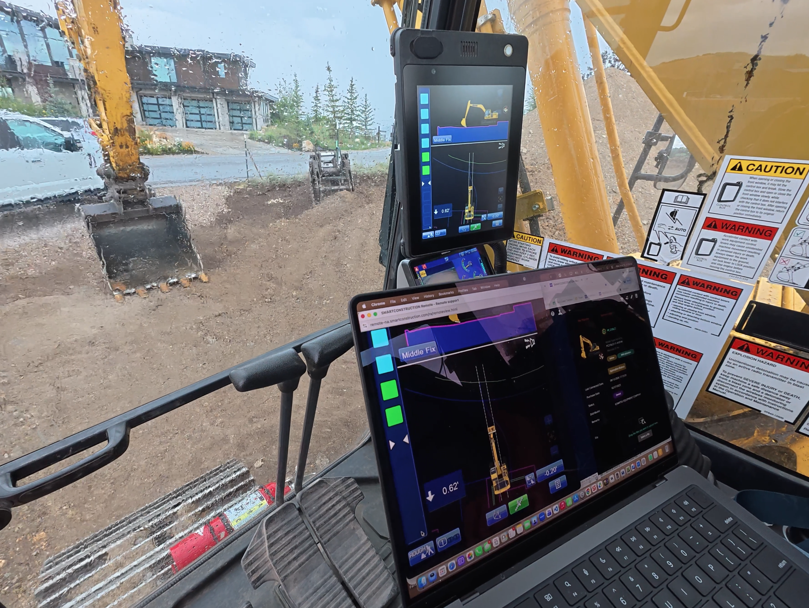 GPS machine control running the approved model